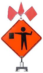 Barrier Mount Sign Stand with springs