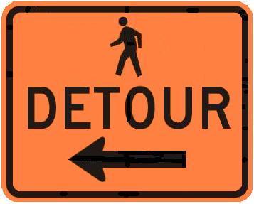 DETOUR - Pedestrian with Arrow