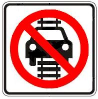 Do Not Drive on Tracks symbol