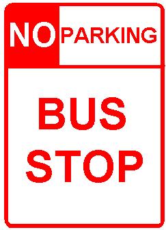 Block Style - NO PARKING BUS STOP