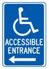 Handicap ACCESSIBLE ENTRANCE - Left Arrow - Blue