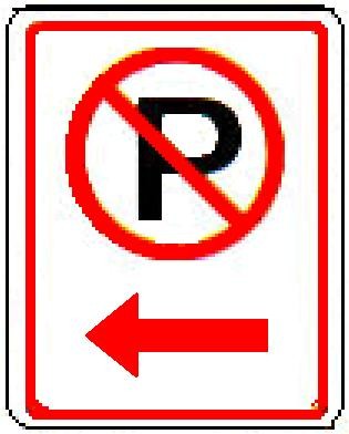 No Parking symbol arrow left