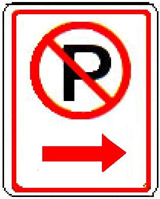 No Parking symbol arrow right