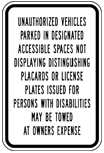 California Handicap Parking Sign