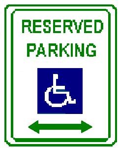 Handicap Parking symbol double arrow