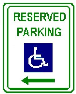 Handicap Parking symbol left arrow