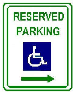 Handicap Parking symbol right arrow
