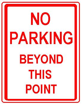 NO PARKING BEYOND THIS POINT