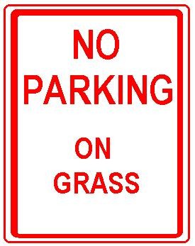 NO PARKING ON GRASS