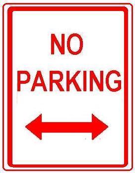 NO PARKING double arrow