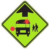 SCHOOL BUS STOP AHEAD