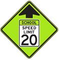 20 MPH SCHOOL ZONE AHEAD