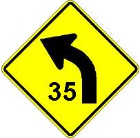 Curve with Advisory Speed Limit
