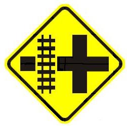 Railroad Crossroad Advance Warning - Left