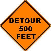 DETOUR 500 FEET