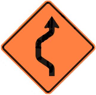 Double-Reverse Curve Detour - One Lane