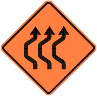 Double-Reverse Curve Detour - Three Lanes