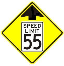 Speed Reduction Ahead symbol