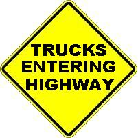 TRUCKS ENTERING HIGHWAY