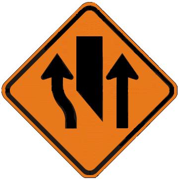 Center Lane Closed Ahead symbol