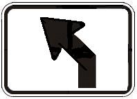 Turn symbol with Oblique Arrow