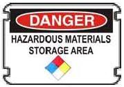 OSHA Photo Danger - HAZARDOUS MATERIALS STORAGE AREA