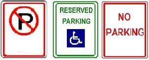 Parking signs