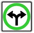 Canadian OK to Turn Right or Left symbol