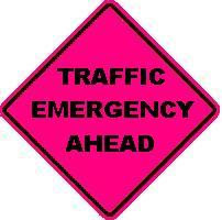 TRAFFIC EMERGENCY AHEAD