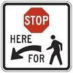 Stop Here for Pedestrians symbol
