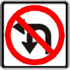 No U-Turn or Left Turn symbol