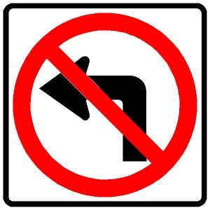 No Left Turn symbol