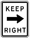 KEEP RIGHT arrow right