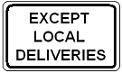 Except Local Deliveries