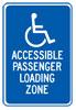 Handicap ACCESSIBLE PASSENGER LOADING ZONE - Blue