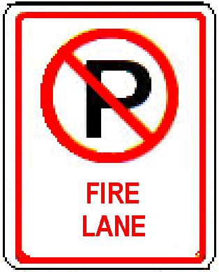 No Parking symbol FIRE LANE