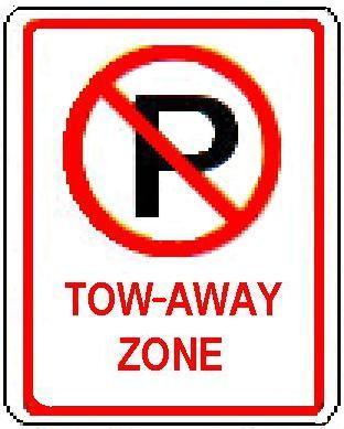 No Parking symbol TOW-AWAY ZONE