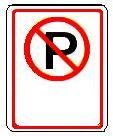 No Parking symbol left arrow