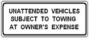 Unattended Vehicles Subject to Towing