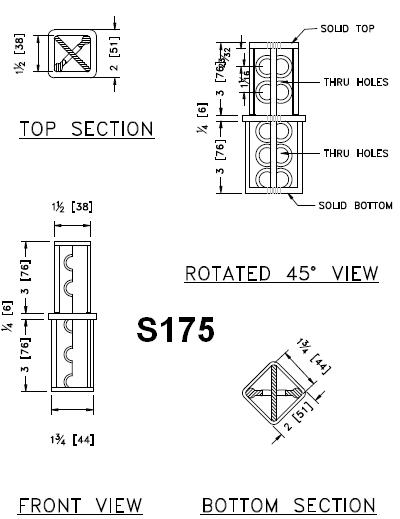 1 3/4-inch to 2-inch Square Tube Coupler Detail