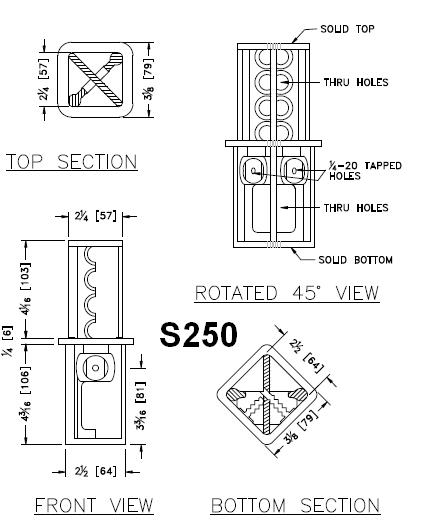 2 1/2- to 3-inch Square Tube Coupler