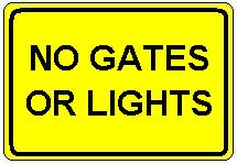 No Gates or Lights plate