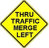 thru traffic merge left