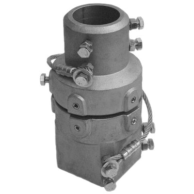 External square-anchor to 2⅜-inch round-post coupler