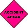 Accident Ahead  - 36- or 48-inch Pink Roll-up