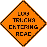 Log Trucks Entering Road - 48-inch Roll-up