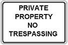 Private Property No Trespassing - 18x12-inch