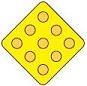 Road Hazard Marker (Amber Reflectors on Yellow) - 18-inch