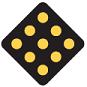 Road Hazard Marker (Amber Reflectors on Black) - 18-inch