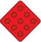 End of Road Marker (Red Reflectors on Red) - 18-inch
